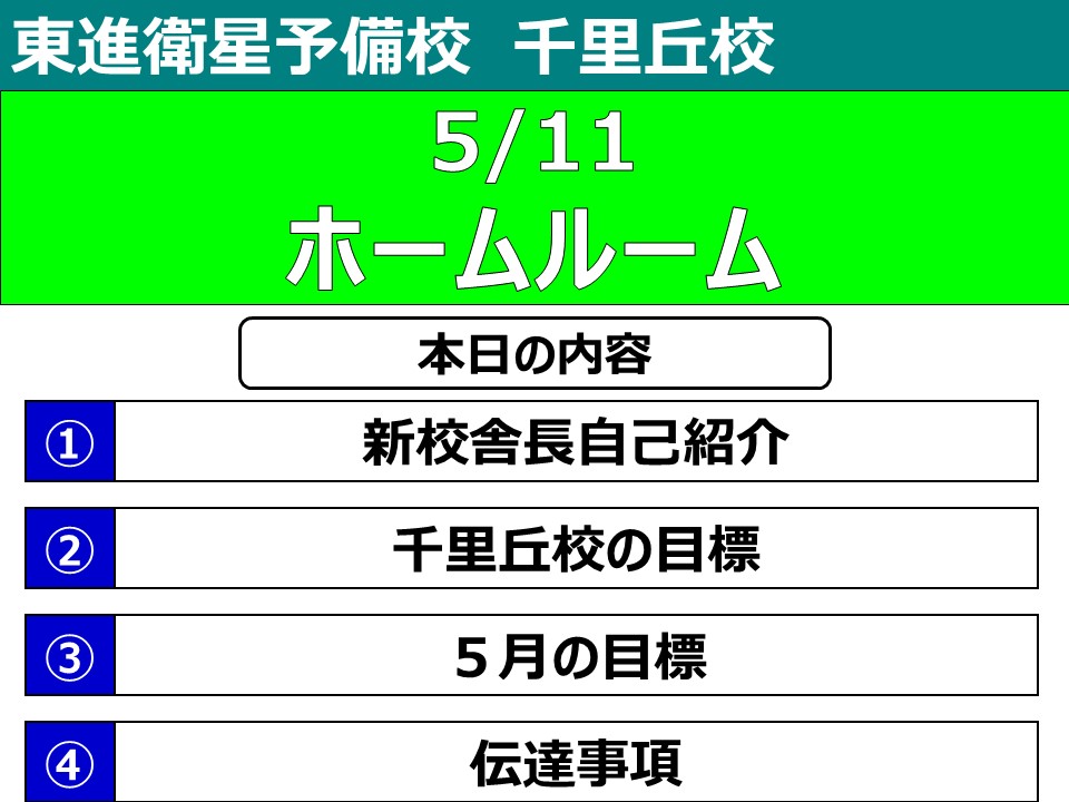 5/11　ホームルームを実施しました！